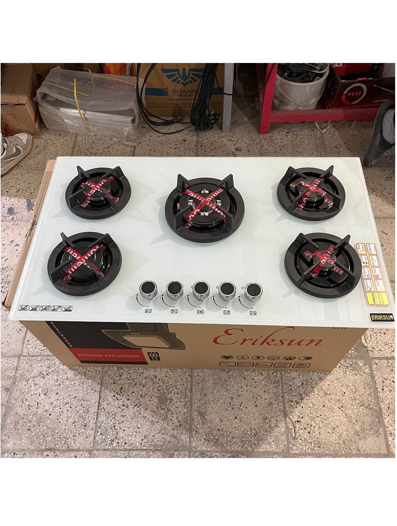 اجاق گاز صفحه ای توبینو شیشه سفید اخوانی