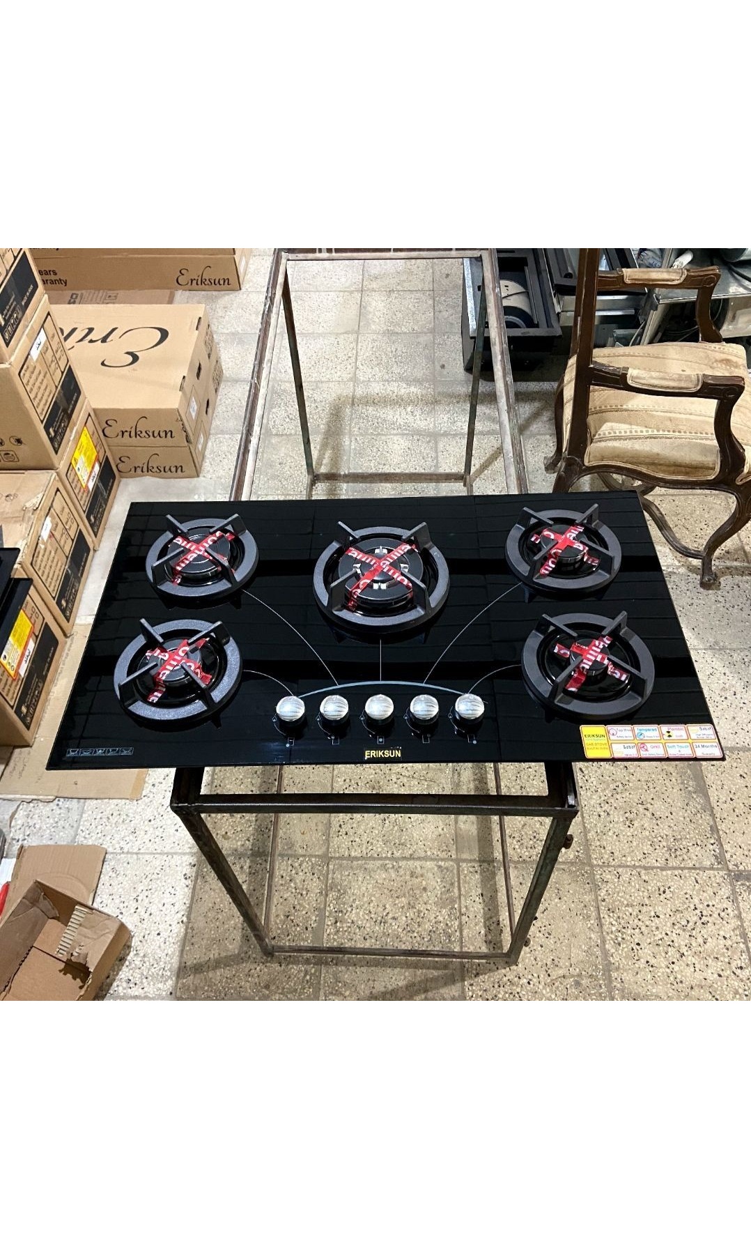 اجاق گاز صفحه شیشه ای توبینو مدل اخوانی مشکی ترموکوپل